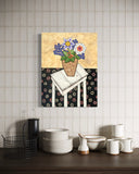 Joyce Wynes - "Floral: Flowers on White Antique Table"