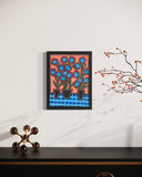 Joyce Wynes - "Floral: Blue Flowers in 3 Vases"