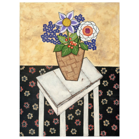 Joyce Wynes - "Flowers on White Antique Table"