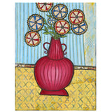 Joyce Wynes - "Floral: Whirlybird Flowers in Red Vase"