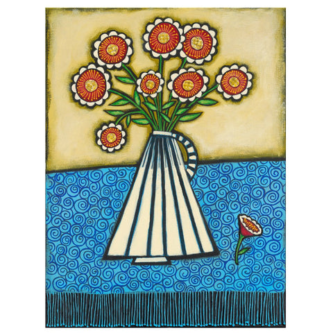 Joyce Wynes - "Red Flowers and Curly Q’s"