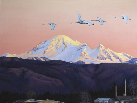 Sandra Bryant - "Swans over Mt Baker"