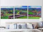 Heather Nagy - "Rolling Tuscan Farmland  Panoramic Triptych"