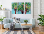 Heather Nagy - "Palm Tree triptych (three canvases)"
