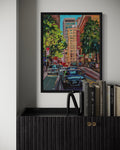 Heather Nagy - "Atlanta Street scene 3 (Along Peachtree by the Weston Hotel)"