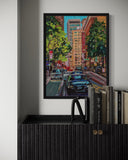 Heather Nagy - "Atlanta Street scene 3 (Along Peachtree by the Weston Hotel)"