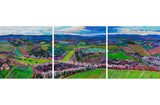 Heather Nagy - "Rolling Tuscan Farmland  Panoramic Triptych"