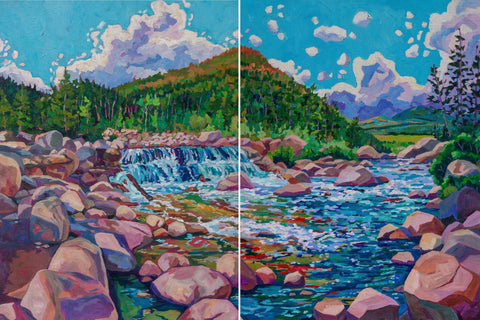 Heather Nagy - "Alpine Falls RMNP diptych"