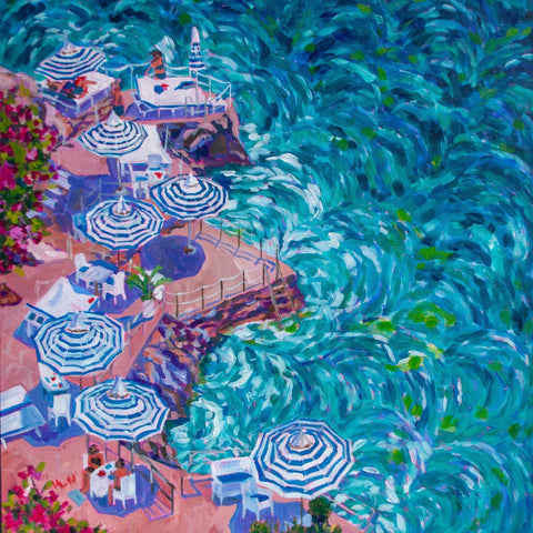 Heather Nagy - "Umbrellas at La Scogliera, Positano Italy"