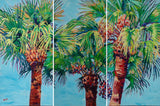 Heather Nagy - "Palm Tree triptych (three canvases)"