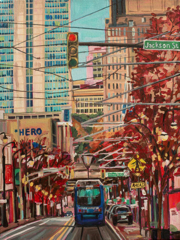 Heather Nagy - "Atlanta Street scene 1 (Atlanta Streetcar -Auburn Street)"