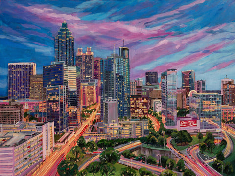 Heather Nagy - "Downtown Atlanta Skyline- along Peachtree Street"