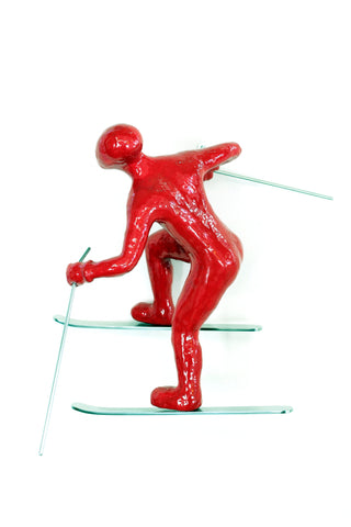 Skier 02 - Mixed Media Sculpture by artist Ancizar Marin