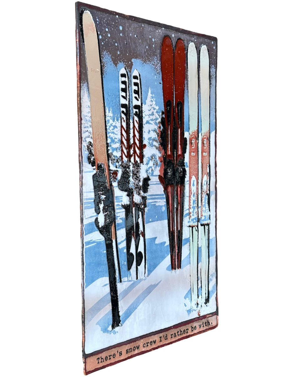 Houston Llew Limited - Snow Crew - Glass on Copper Metal Wall Artby ...