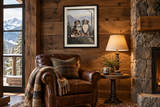 Alpine Tails in a rustic lodge reading nook; illustrative view with approximate scale