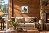 Catch ’n Release in a riverside cabin; illustrative framing and approximate scale