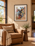 Dance of Honor in a Southwestern reading nook; illustrative framing and approximate scale