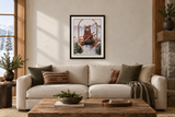 First Chair Bear shown in a mountain living room; illustrative view with approximate scale