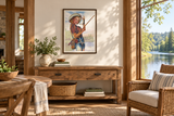 Fly Fishin' in a lakeside cabin; framing illustrative and scale approximate