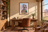 Native Rhythms in a Southwestern study; framing illustrative and scale approximate