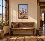 The Old West: Cowboy in a ranch hallway; framing illustrative and scale approximate