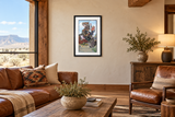 The Old West: Cowgirl in a ranch home; illustrative view with approximate scale