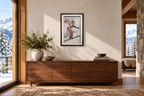 Slalom Spirit displayed in an alpine home; illustrative view with approximate scale