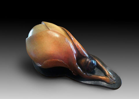 Tulip Pose - Bronze Sculpture by artist Phyllis Mantik deQuevedo