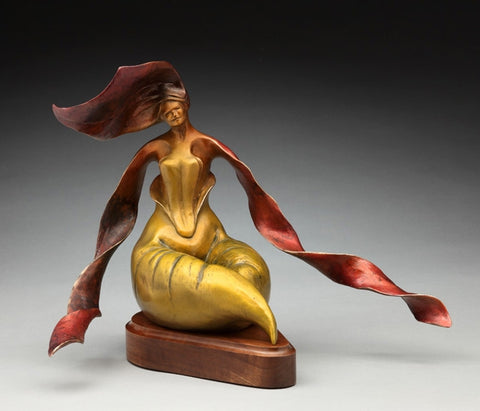 M'Lady's Slipper - Bronze Sculpture by artist Phyllis Mantik deQuevedo