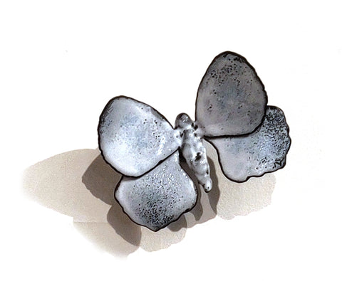 Butterflyor Moth Size 2 - Vitreous Enamel on Steel Sculpture by artist Christie Hackler