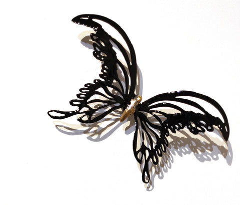 Butterflyor Moth Size 4 - Vitreous Enamel on Steel Sculpture by artist Christie Hackler
