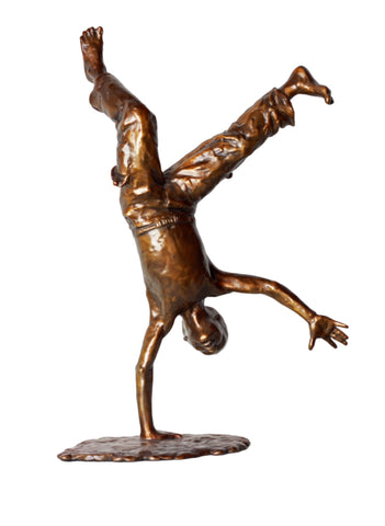 Cartwheel Boy (1 hand down) - Bronze Sculpture by artist Gary Lee Price