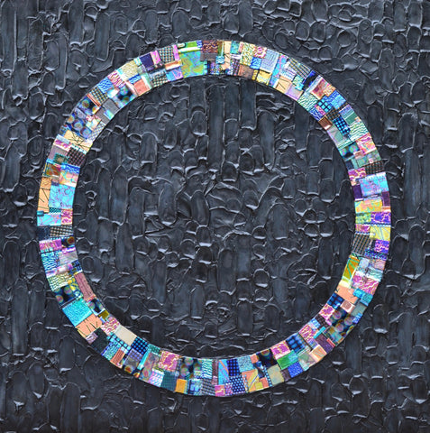 Contemporary Quilt - Glass and Acrylic on Aluminum Glass by artist Christine Hausserman
