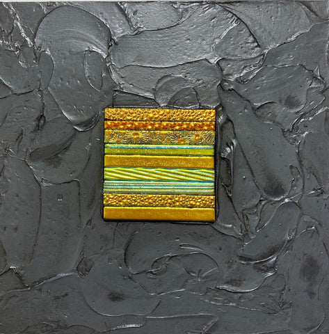 Floating Square Series #28 - Glass and Acrylic on Aluminum Glass by artist Christine Hausserman