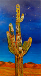 Twilight with Saguaro - Acrylic /Mixed Media Paintings by artist Dave Newman