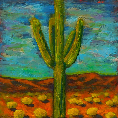 Lone Saguaro - Acrylic Paintings by artist Dave Newman