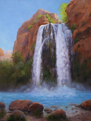 Brilliant Cascade - oils Paintings by artist Lucy Dickens