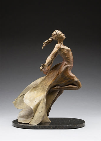 Into the Wind - Bronze Sculpture by artist Phyllis Mantik deQuevedo