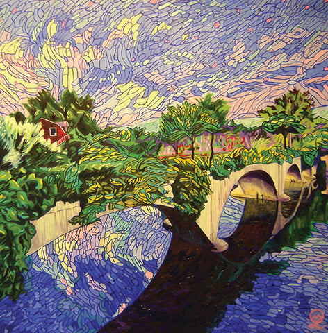 The Bridge of Flowers - oil  by artist Thérèse Légère