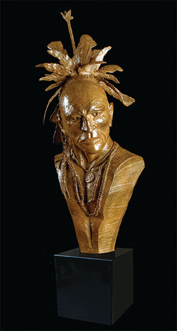 Seneca Warrior - Bronze  by artist Ricky Hill