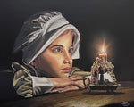 Little Candle Girl - Oil & Acrylic  by artist Marc Harvill