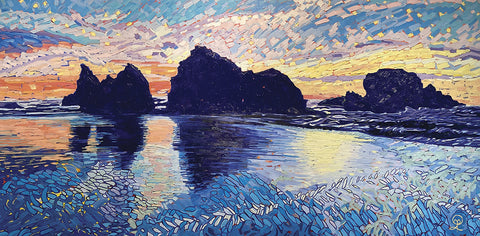 Happy Hour at Sunset - oil on canvas  by artist Thérèse Légère