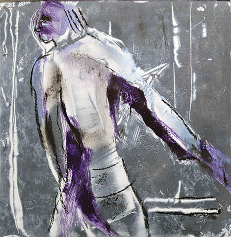 In a Rush - Monotype with Oil and Ink  by artist Charlotte Shroyer