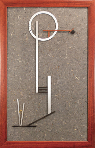 #312 - Metal, Wood, Handmade paper, Bloodwood Frame  by artist James Woronow
