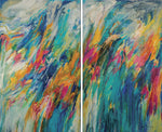 Rites of Spring, diptych, 2 panels - acrylic   by artist Suzette MacSkimming