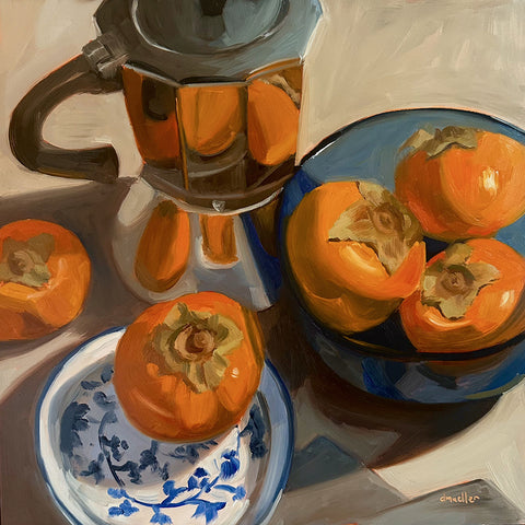 Persimmon Perfection  - Oil on Panel  by artist Debbie Mueller