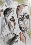 Des Amis Droles - Charcoal and Pastel  by artist Charlotte Shroyer