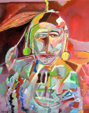 The Chief in Contemplation - Acrylic on Canvas  by artist Eric Henty