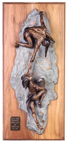 Ascent Wall Plaque - Bronze Sculpture by artist Gary Lee Price