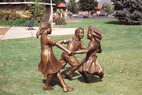 Circle of Peace (3 Kids) - Bronze Sculpture by artist Gary Lee Price
